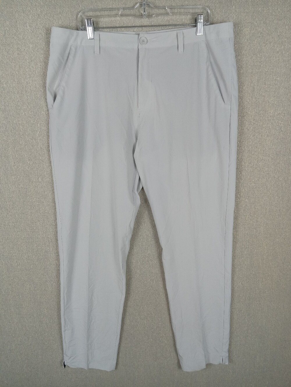 Oakley Performance Golf Trousers Pants Mens 38 Light Gray Flat Front Lightweight